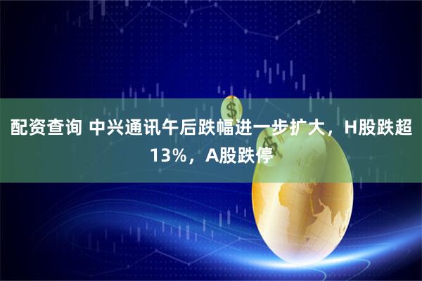 配资查询 中兴通讯午后跌幅进一步扩大，H股跌超13%，A股跌停